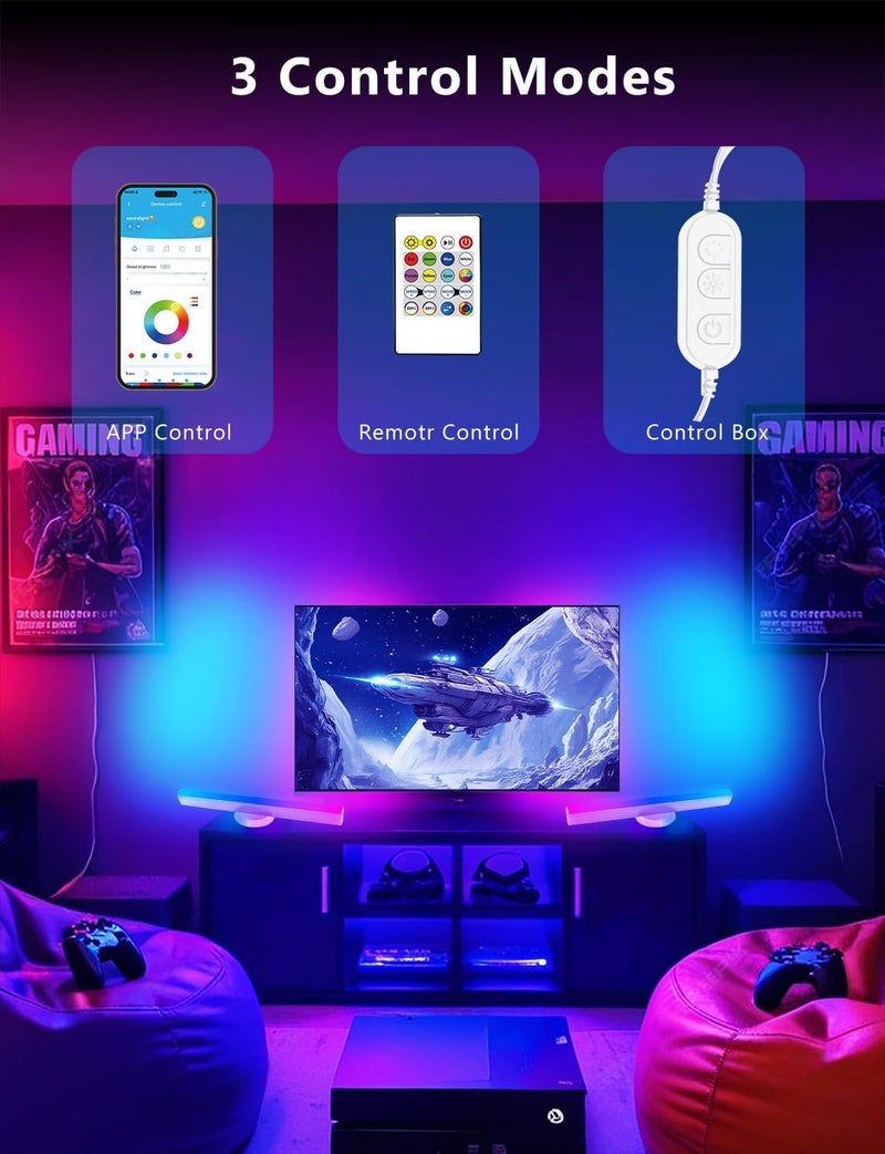 DAYBETTER RGB Light Bar, Gaming Light Bars with Multiple Placement Options, Smart LED Light Bars with Music Sync and Scene Modes, Led Light Bar for Room, TV, Monitor, PC Gaming Desk Decor - Image 5
